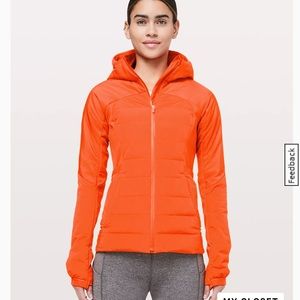 Lululemon Down for It All Jacket - Atomic Orange - size 8